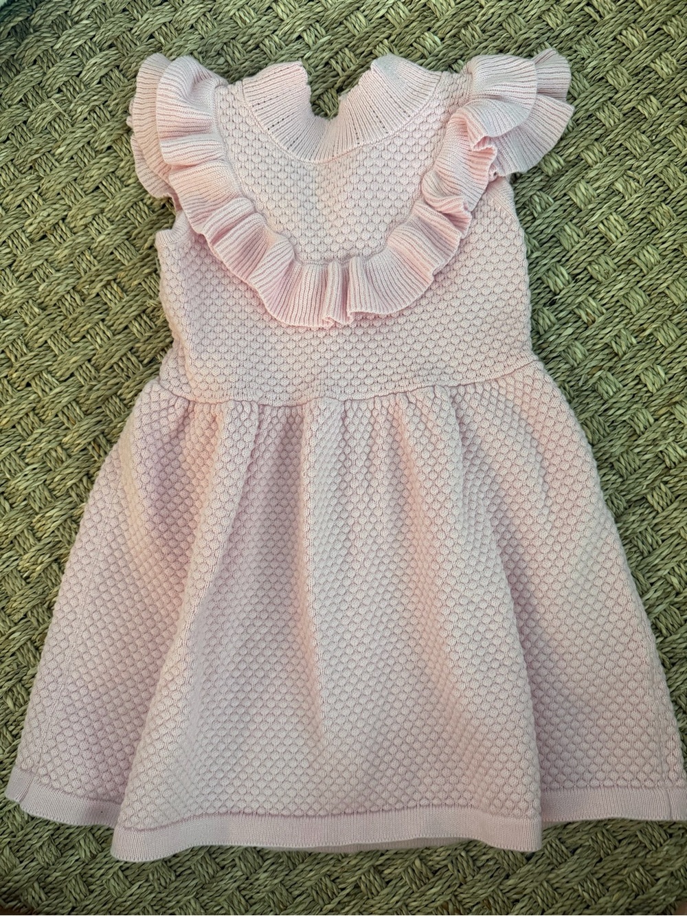 Janie and Jack Pale Pink Ruffle Knit Dress